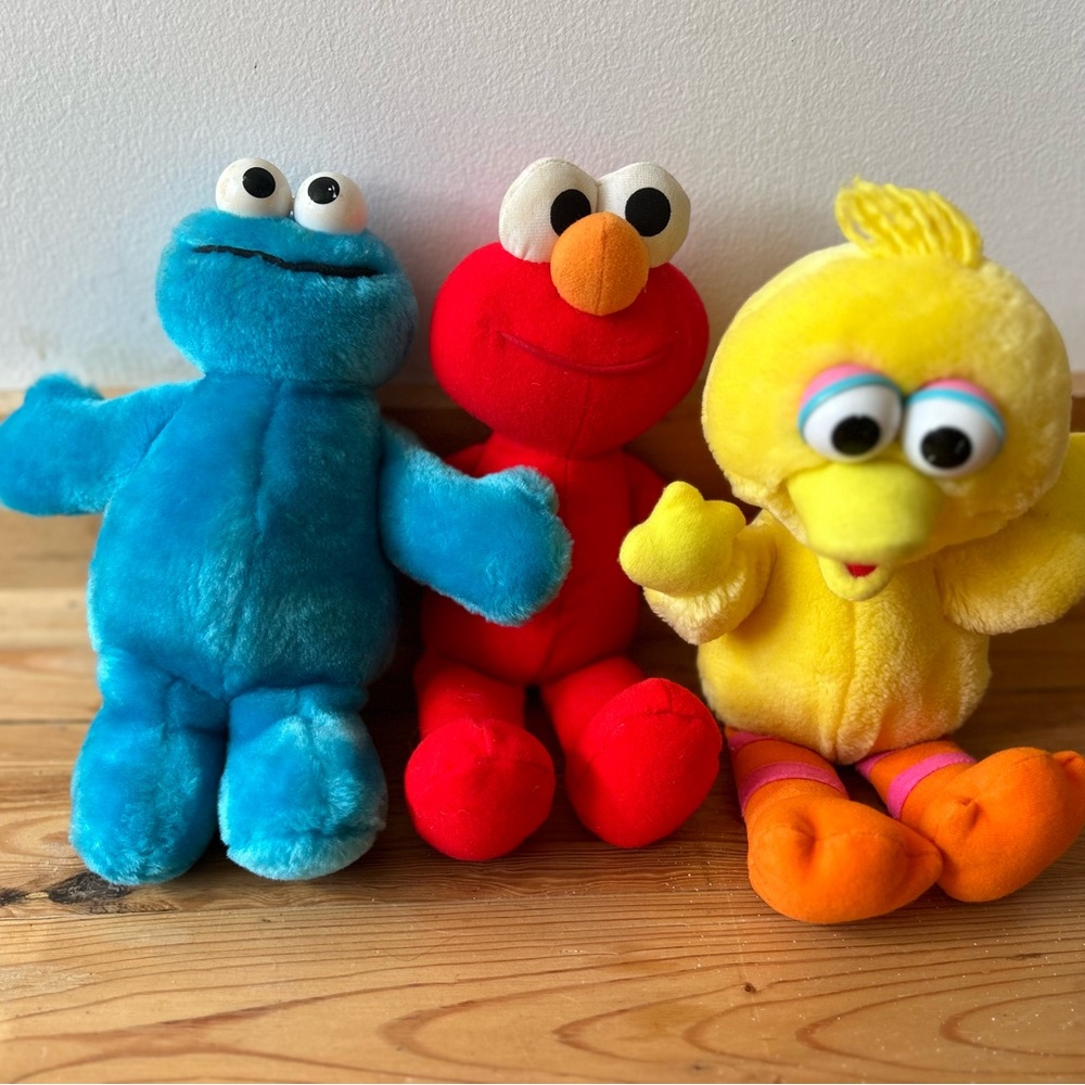 Vintage Sesame Street stuffed animal lot of 3